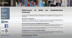 Desktop Screenshot of opac.stadtbibliothek.duisburg.de